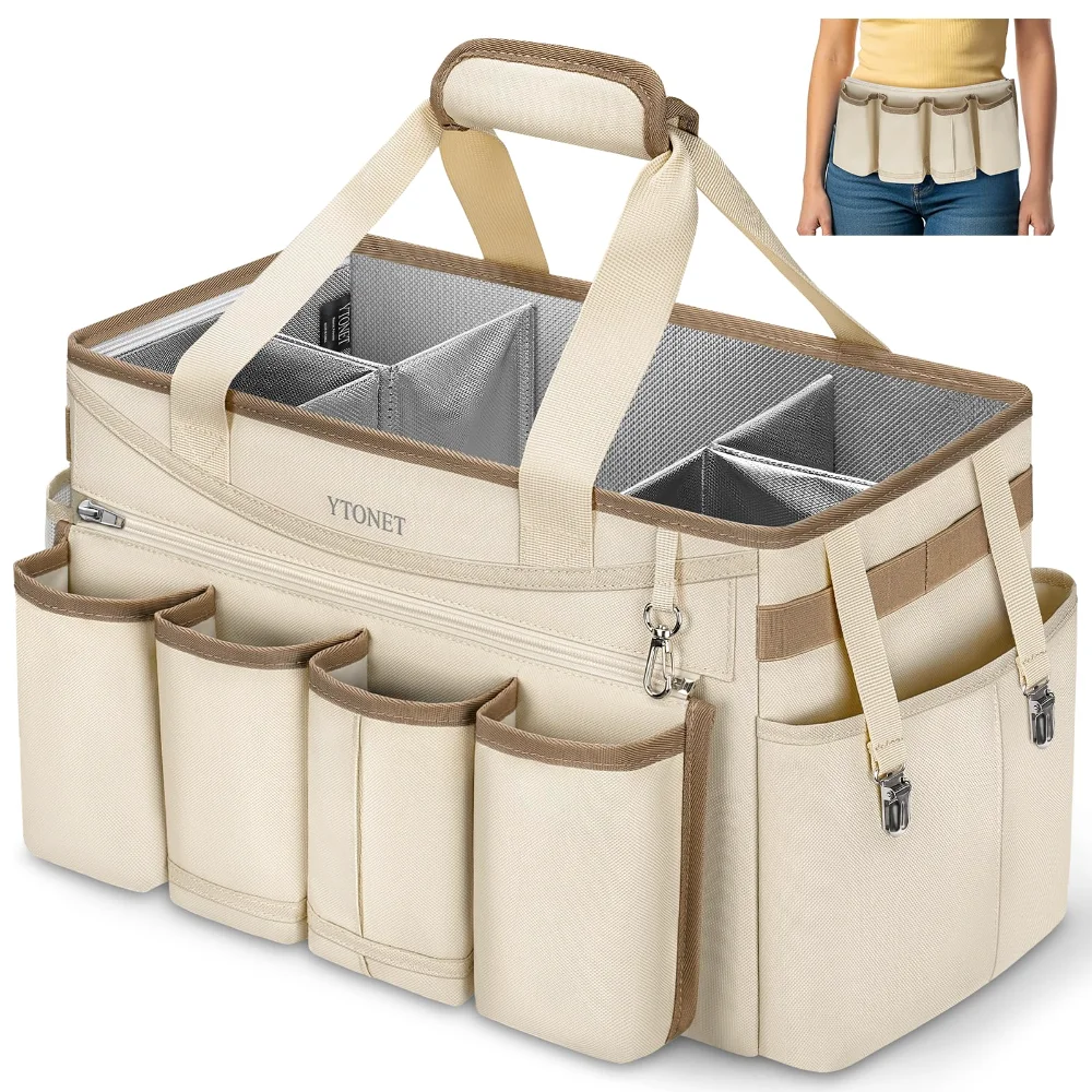 YTONET Extra Large Cleaning Caddy with Detachable Apron