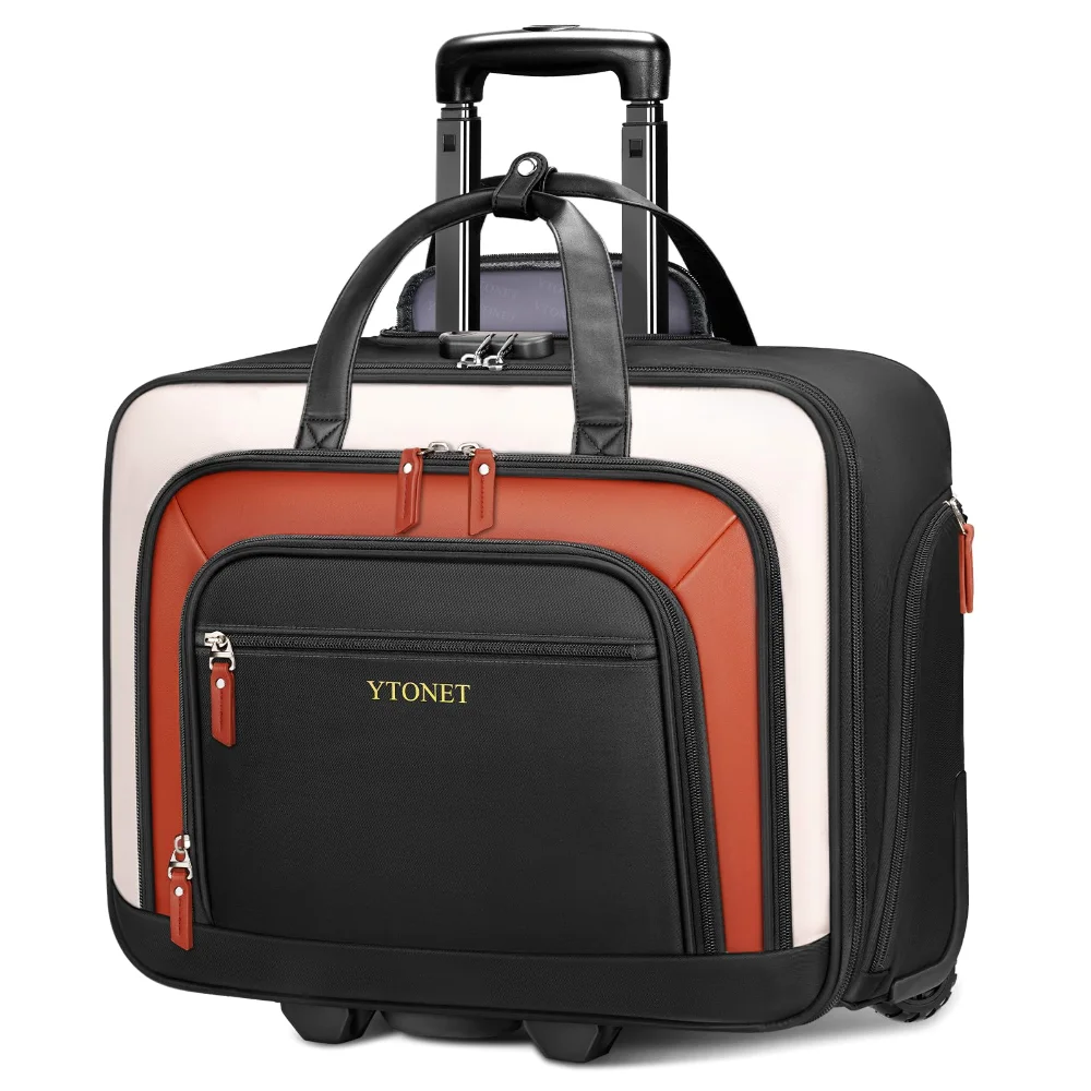 YTONET 17.3-inch Rolling Laptop Bag, 17.5 × 7.8 × 14.1 in