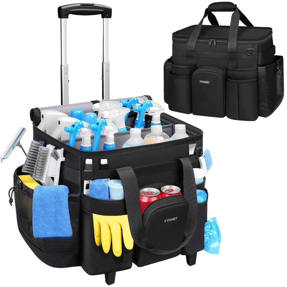 YTONET Rolling Cleaning Caddy, 39 L