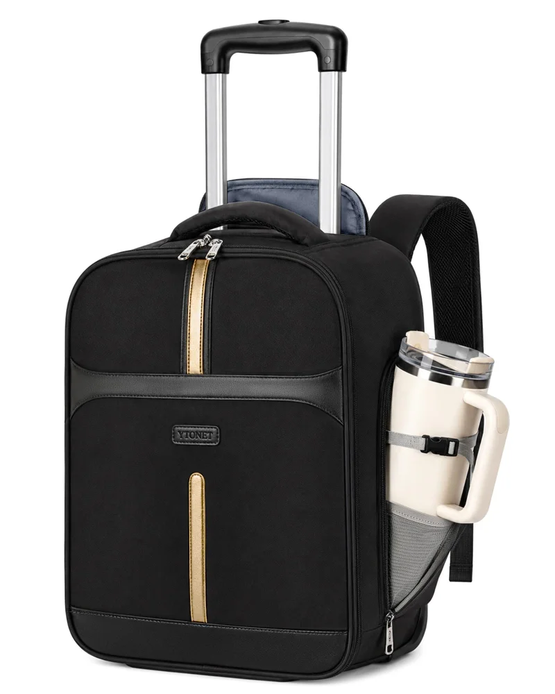 YTONET 15.6-inch Rolling Backpack in Black